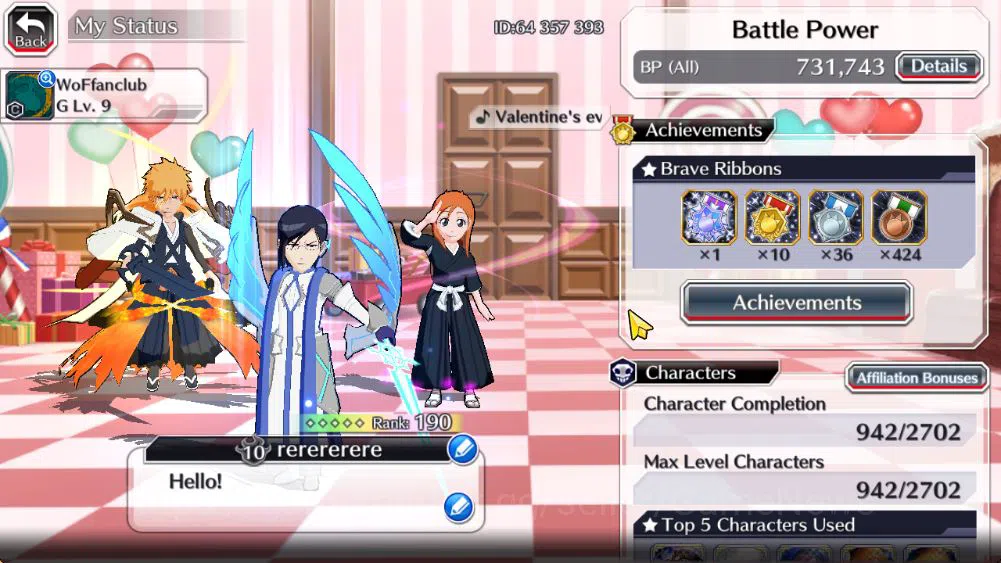 Bleach: Brave Souls Accounts Mid-Tier [GLOBAL]50K Orb|10th Anniv(Rukia,Ichigo),Valentine2026(Yachiru,Rukia),Aizen 2