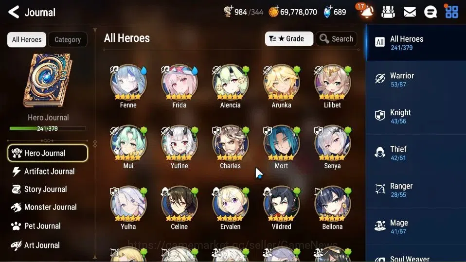 Epic Seven Accounts Collaboration Hero KOREA Verif|24 ML[Notos,LOTScales,Har setti,Genesis Ras,Etc]+Full Collab 12