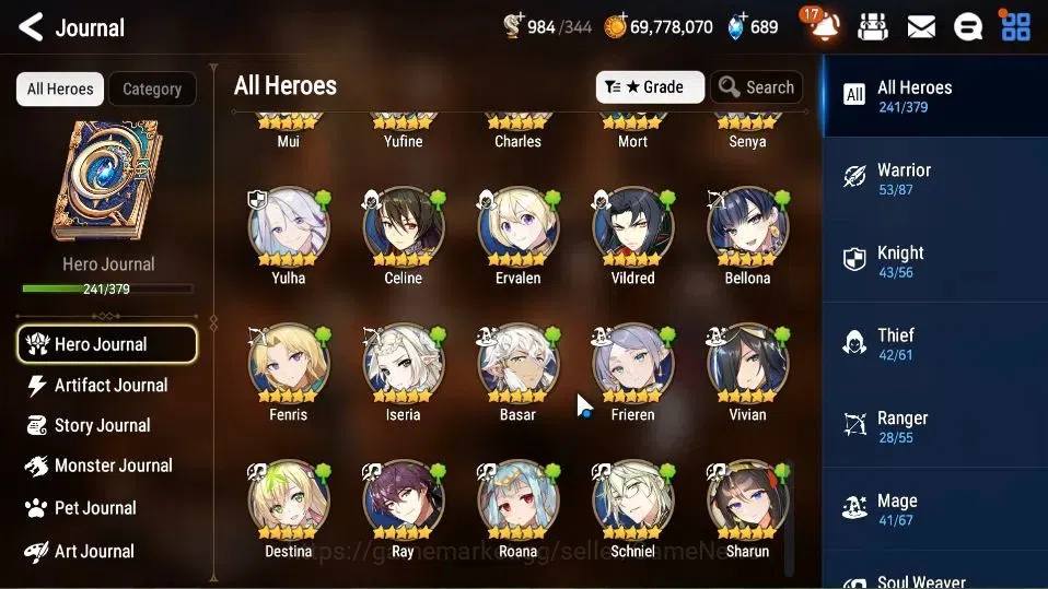 Epic Seven Accounts Collaboration Hero KOREA Verif|24 ML[Notos,LOTScales,Har setti,Genesis Ras,Etc]+Full Collab 13