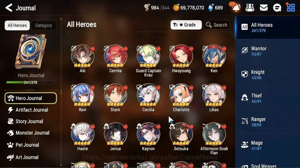 Epic Seven Accounts Collaboration Hero KOREA Verif|24 ML[Notos,LOTScales,Har setti,Genesis Ras,Etc]+Full Collab 9