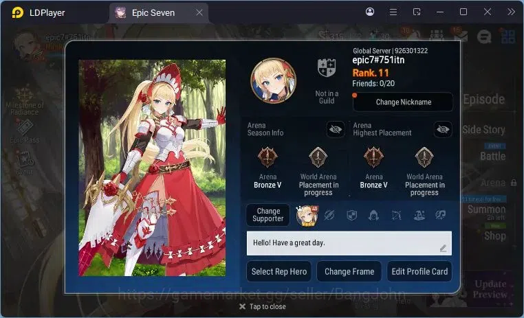 Epic Seven Accounts High-End Global Unverif | 1 ML | Tieria | Judge Kise | Victorika | Lilibet | Fenris | Stigma 2,6K 1