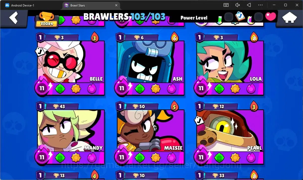 Brawl Stars Accounts Global |111084 Trophy|103 Brawler|86 Max Hyperchar image 10