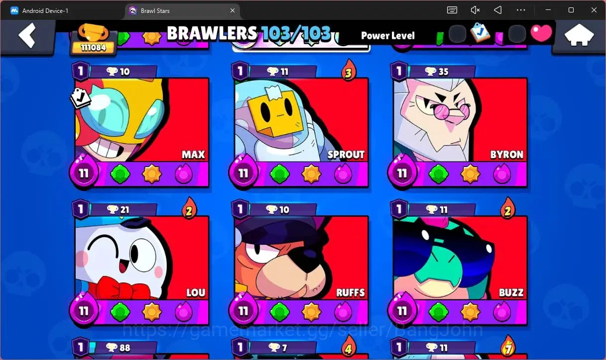 Brawl Stars Accounts Global |111084 Trophy|103 Brawler|86 Max Hyperchar image 12