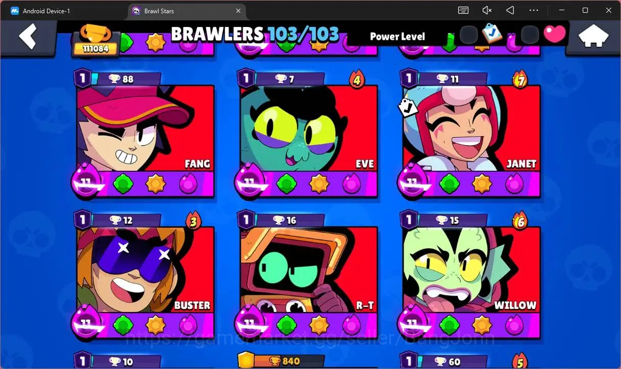 Brawl Stars Accounts Global |111084 Trophy|103 Brawler|86 Max Hyperchar image 13