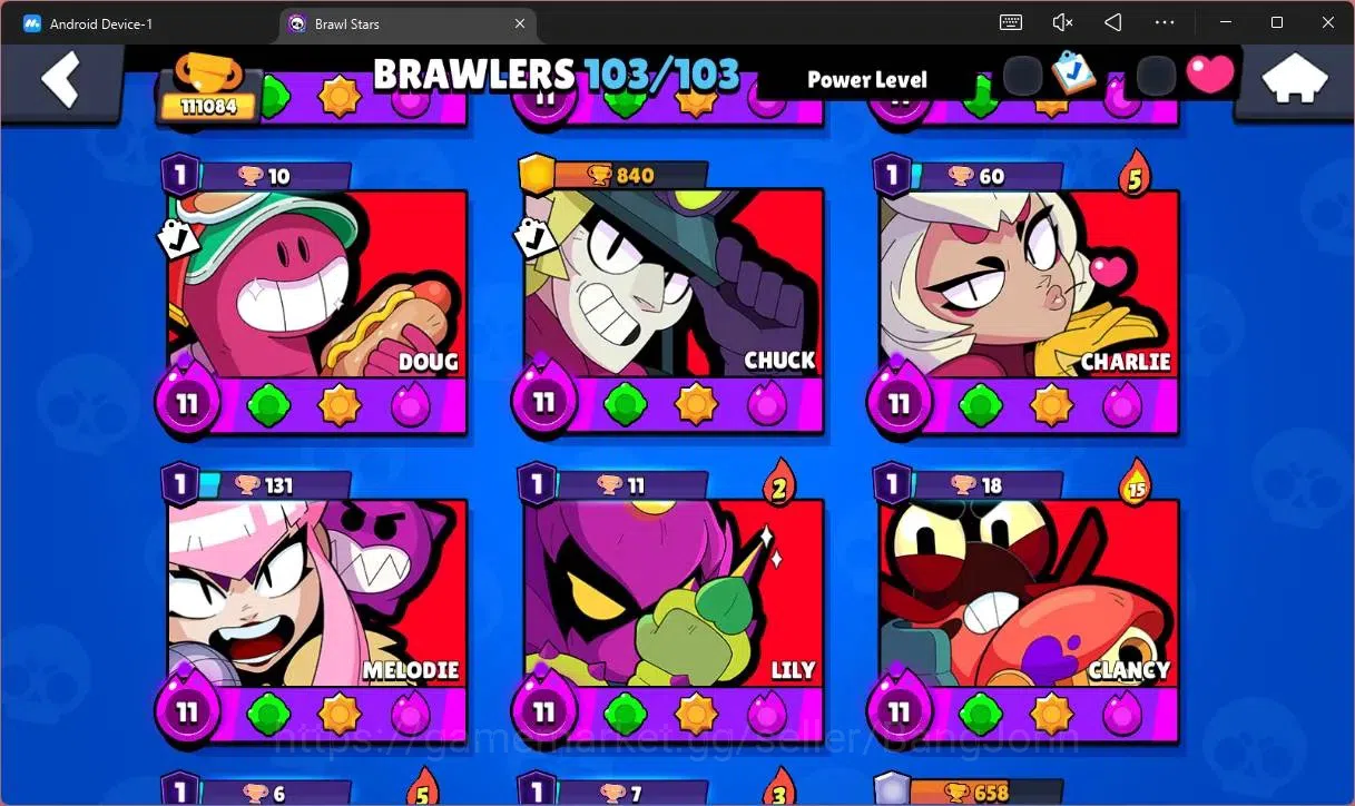 Brawl Stars Accounts Global |111084 Trophy|103 Brawler|86 Max Hyperchar image 14