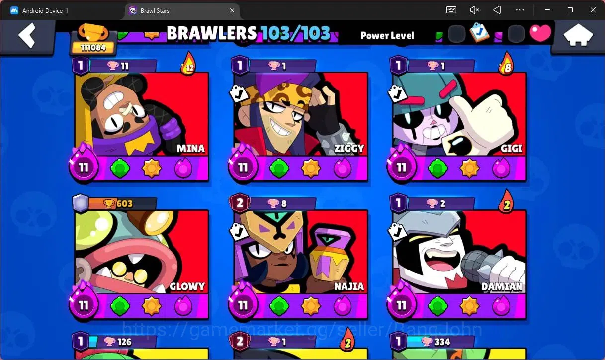 Brawl Stars Accounts Global |111084 Trophy|103 Brawler|86 Max Hyperchar image 16