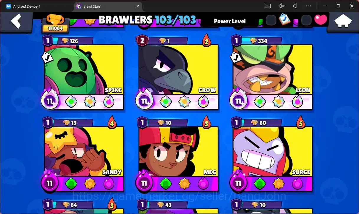 Brawl Stars Accounts Global |111084 Trophy|103 Brawler|86 Max Hyperchar image 17