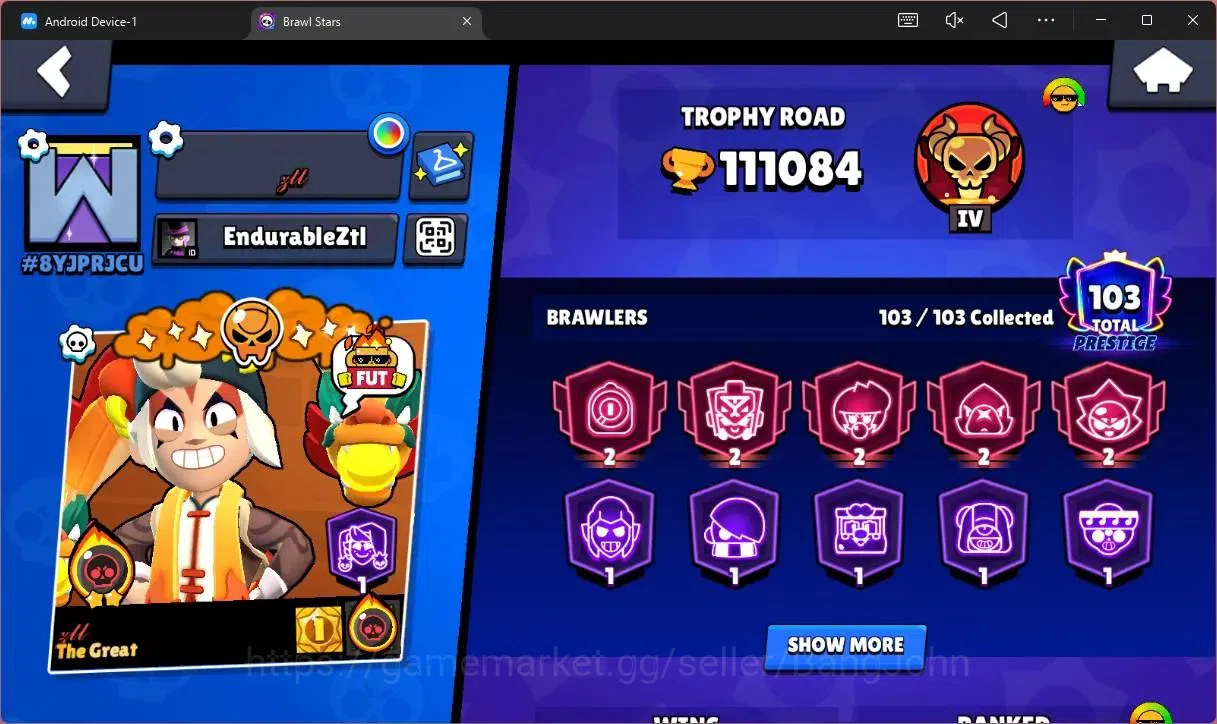 Brawl Stars Accounts Global |111084 Trophy|103 Brawler|86 Max Hyperchar image 2