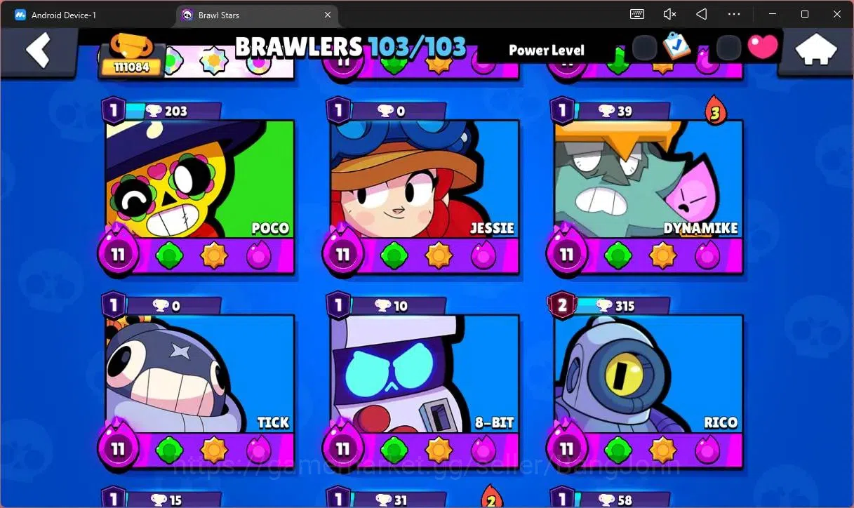 Brawl Stars Accounts Global |111084 Trophy|103 Brawler|86 Max Hyperchar image 6