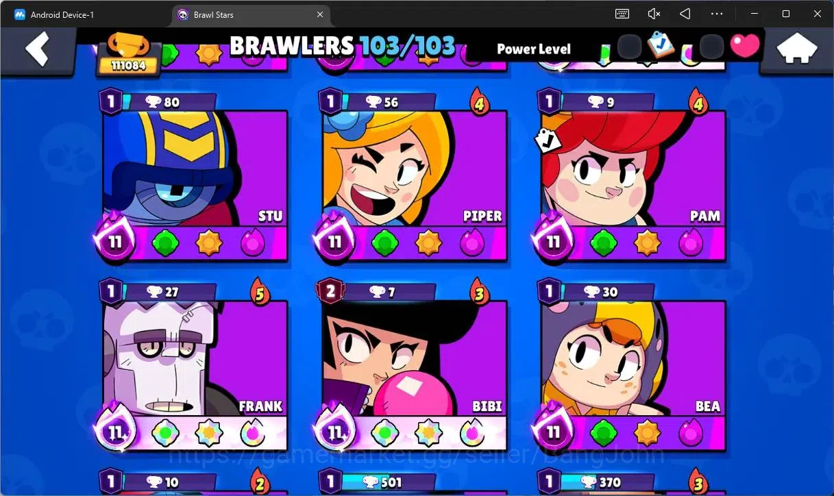 Brawl Stars Accounts Global |111084 Trophy|103 Brawler|86 Max Hyperchar image 8