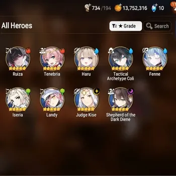 Epic Seven Accounts Starter Global Unverif|Fresh Starter|2 ML(JKise,SDDiene)+Haru|PoH+Bless ON|Story E1 3/12|1x 4-5* Hero