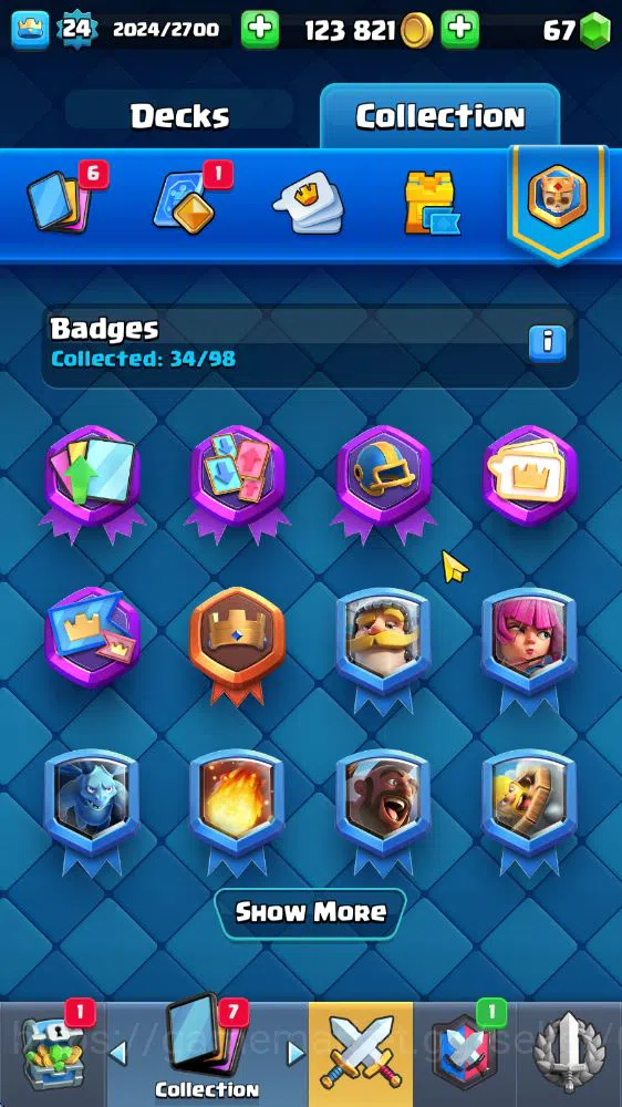 Clash Royale Accounts Midgame Lv 24|Trophy 3806|KTL 9|Limited Skin|Card 72|3 EVO 2 Legendary 20 Epic 24 Rare 26 14