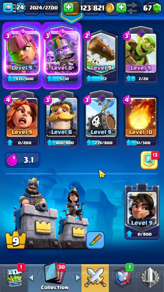 Clash Royale Accounts Midgame Lv 24|Trophy 3806|KTL 9|Limited Skin|Card 72|3 EVO 2 Legendary 20 Epic 24 Rare 26 3