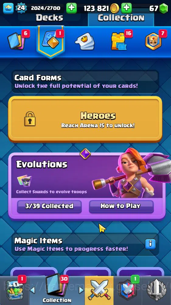 Clash Royale Accounts Midgame Lv 24|Trophy 3806|KTL 9|Limited Skin|Card 72|3 EVO 2 Legendary 20 Epic 24 Rare 26 5