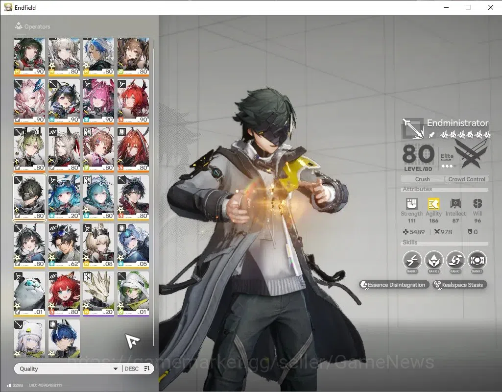 Arknights: Endfield Accounts Asia|LV 60|11 SSR(6 Limit)+22(*6Weap)|(Zhuang Fangyi,Gilberta,Mi Fu,Tangtang 1