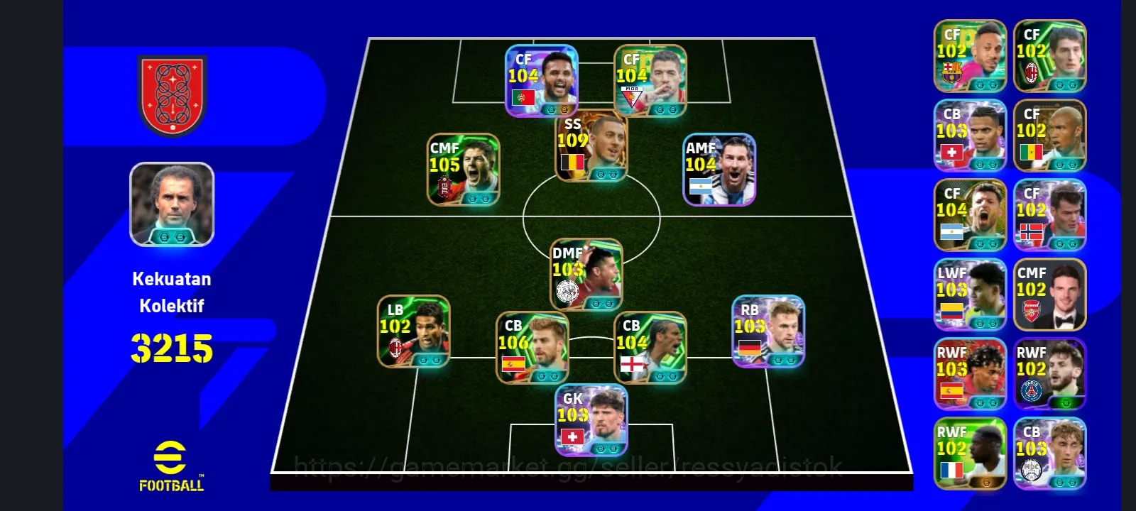eFootball Accounts Legends & Iconic Players EFOOTBALL COLECTIVE 3215+ | BIGTIME EDEN HAZARD,G RAMOS,G PIQUE,S GERARD,RIO 1
