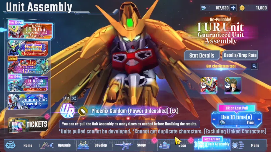 SD Gundam G Generation ETERNAL Accounts Global Rank 1 | FreshStory | 100+K Diamond, Selector Banner On, 6Gundam SSR+ 2Supp 6