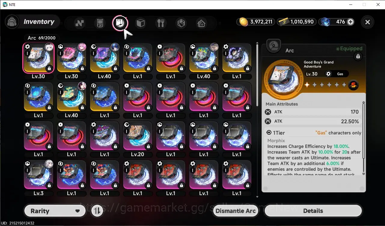 Neverness to Everness Accounts GLOBAL SEA|HL 29|TL 20|5 SSR 1 Limit[LacrimosaA1+S image 14