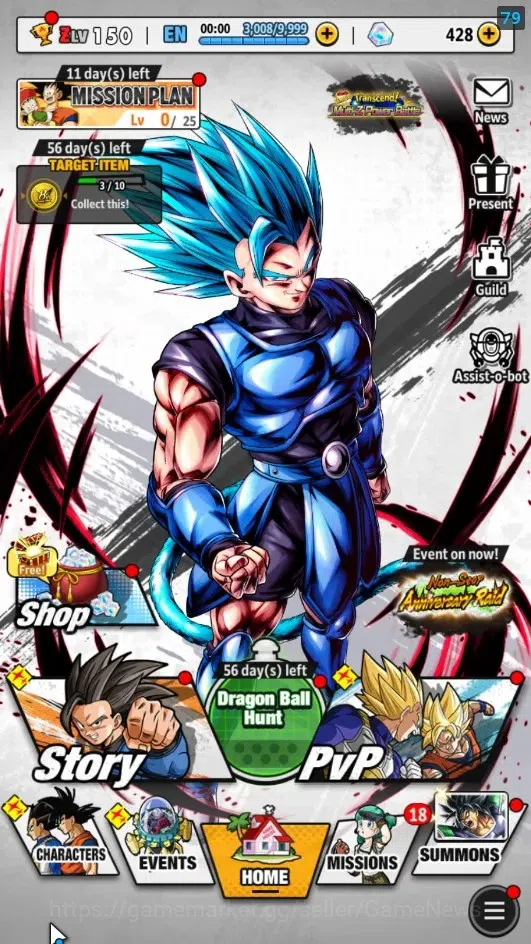 Dragon Ball Legends Accounts 261M Total Power|LV 150|3UL+9LL|SSB Gogeta(Red),SS image 1