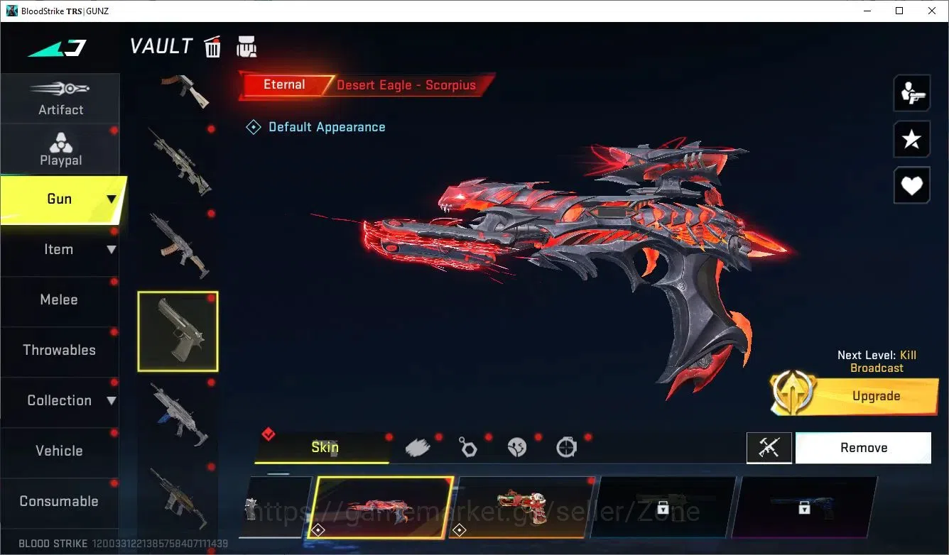Blood Strike Accounts Collab Skin ASIA|ETERNAL Desert Eagle Scorpius| 2 Limited AR97 and RPK| 4 Collab TR and 7DS |4 16