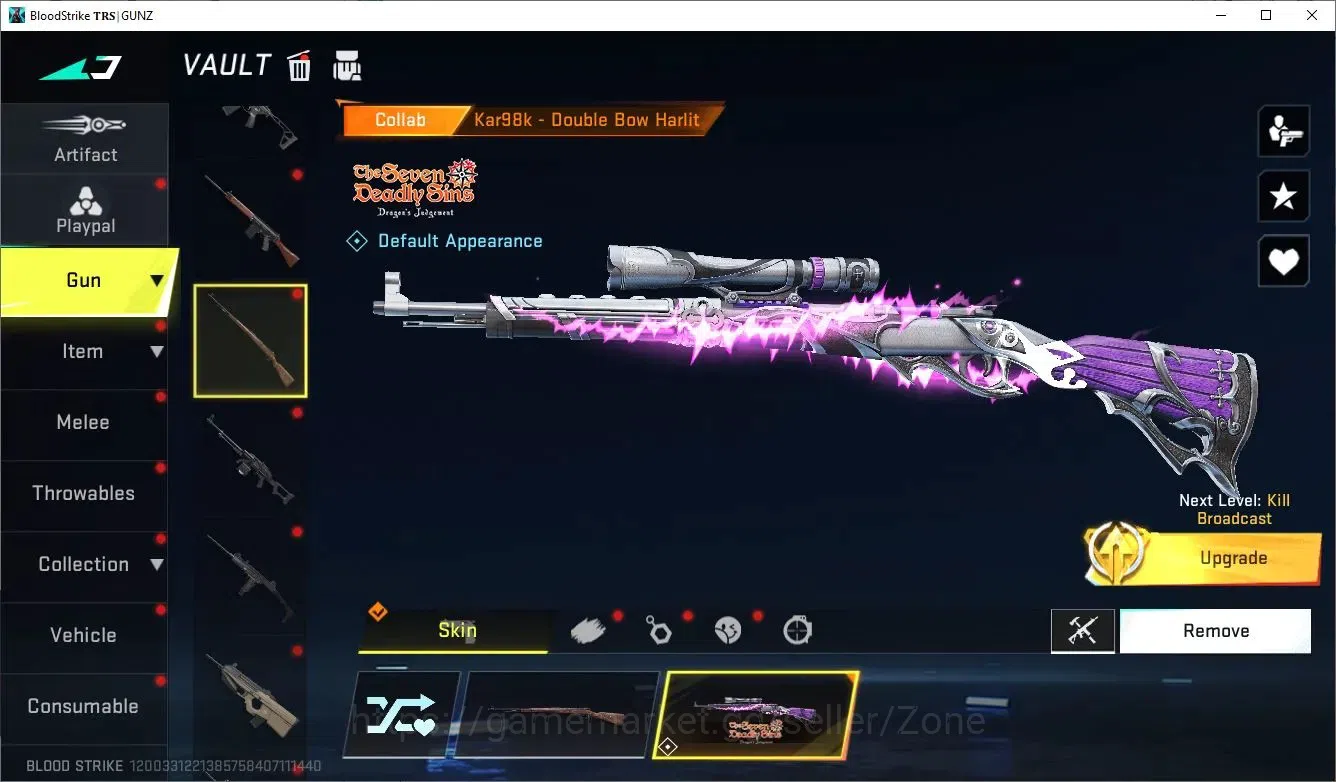 Blood Strike Accounts Collab Skin ASIA|ETERNAL Desert Eagle Scorpius| 2 Limited AR97 and RPK| 4 Collab TR and 7DS |4 19