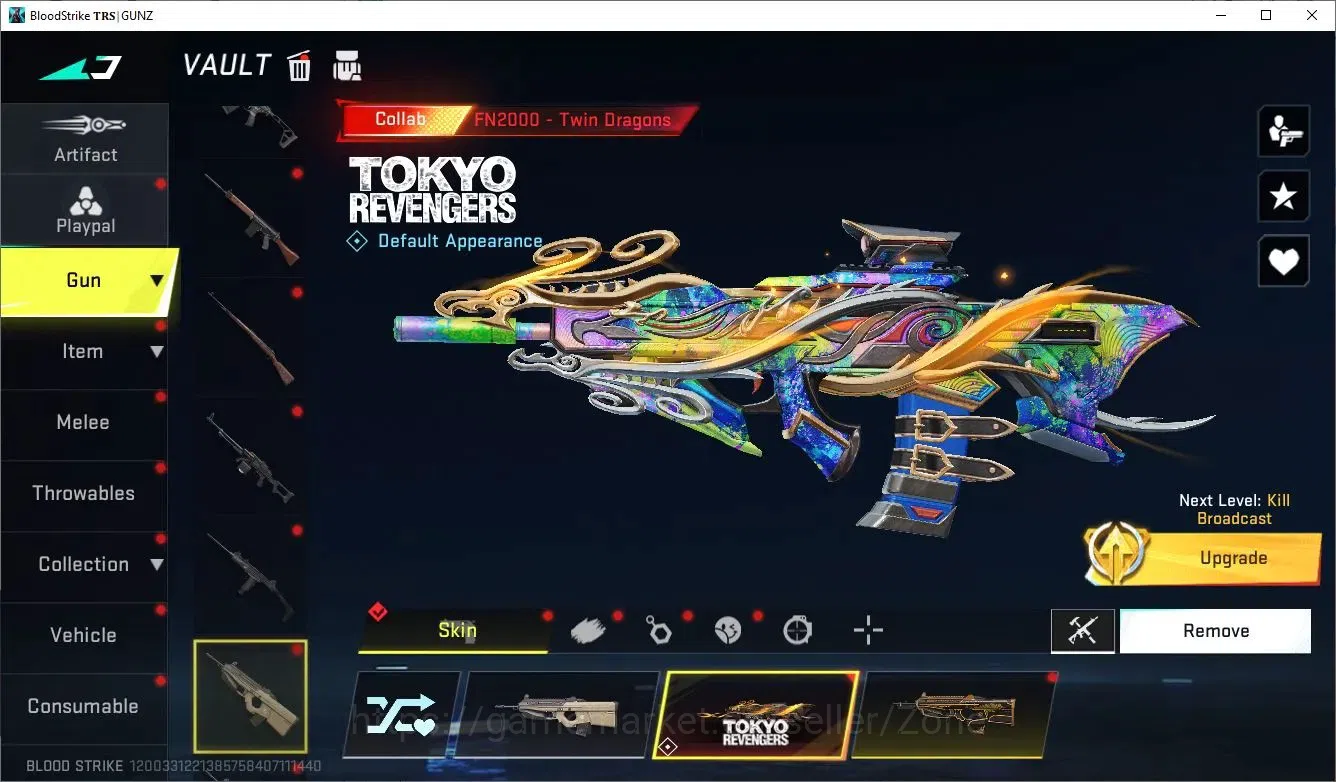 Blood Strike Accounts Collab Skin ASIA|ETERNAL Desert Eagle Scorpius| 2 Limited AR97 and RPK| 4 Collab TR and 7DS |4 20