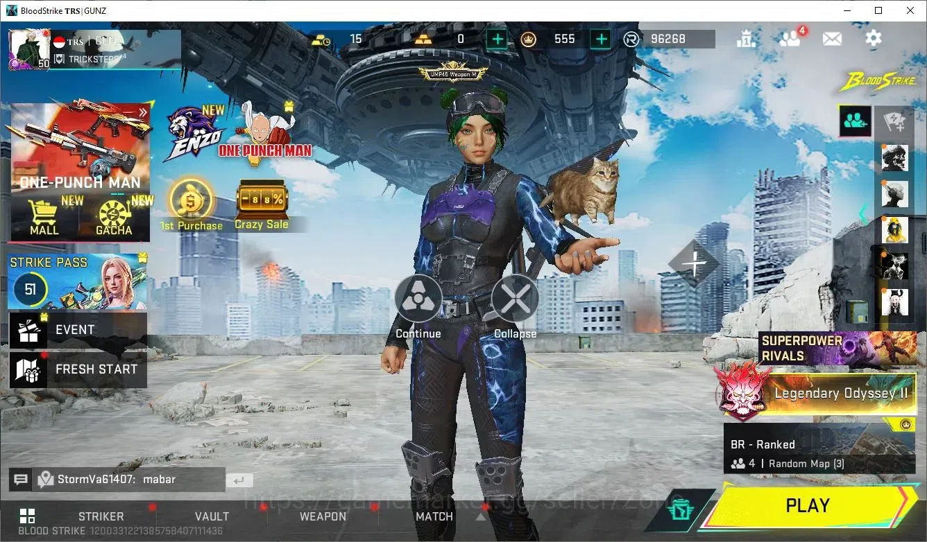 Blood Strike Accounts Collab Skin ASIA|ETERNAL Desert Eagle Scorpius| 2 Limited AR97 and RPK| 4 Collab TR and 7DS |4 3