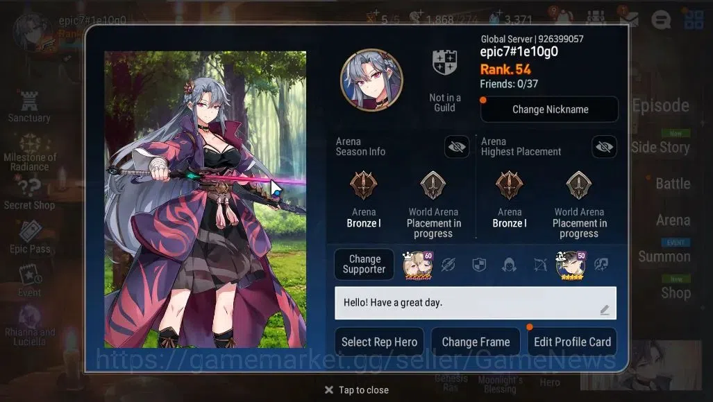 Epic Seven Accounts GLOBAL Unverif|New Era|2 ML (Rhinna&Luciella,STaey image 2