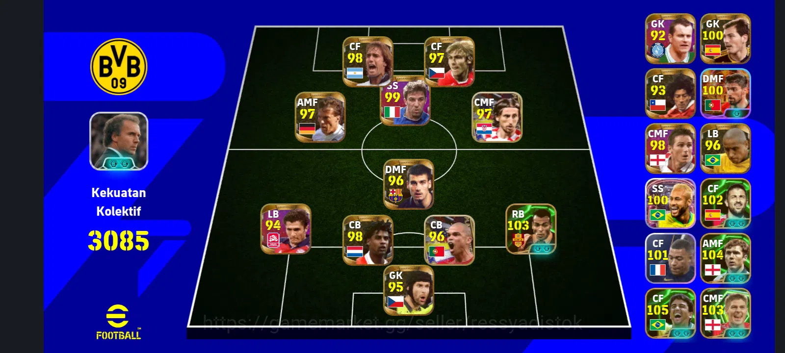 eFootball Accounts Legends & Iconic Players EFOOTBALL 2026 | ID ASBB OLD,  BEBETO, PAUL SCHOLES, CARD LEGEND FULL, NEYMAR 2