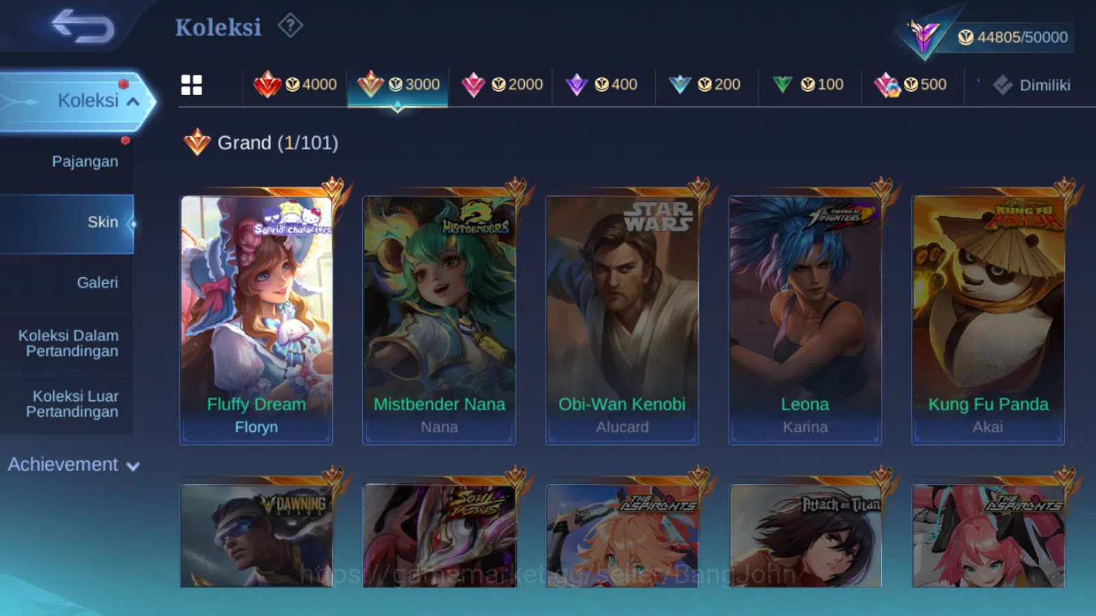 Mobile Legends: Bang Bang Accounts Others Hero 131 | skin 228 | sanrio floryn | lightborn fanny | lightborn alucard | 9th 14