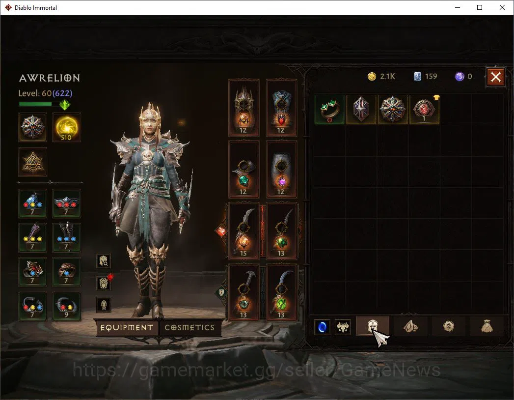 Diablo Immortal Accounts SEA-Izual|Lv60(622)|Tempest|35k Cr|Reso 510|Parago image 5