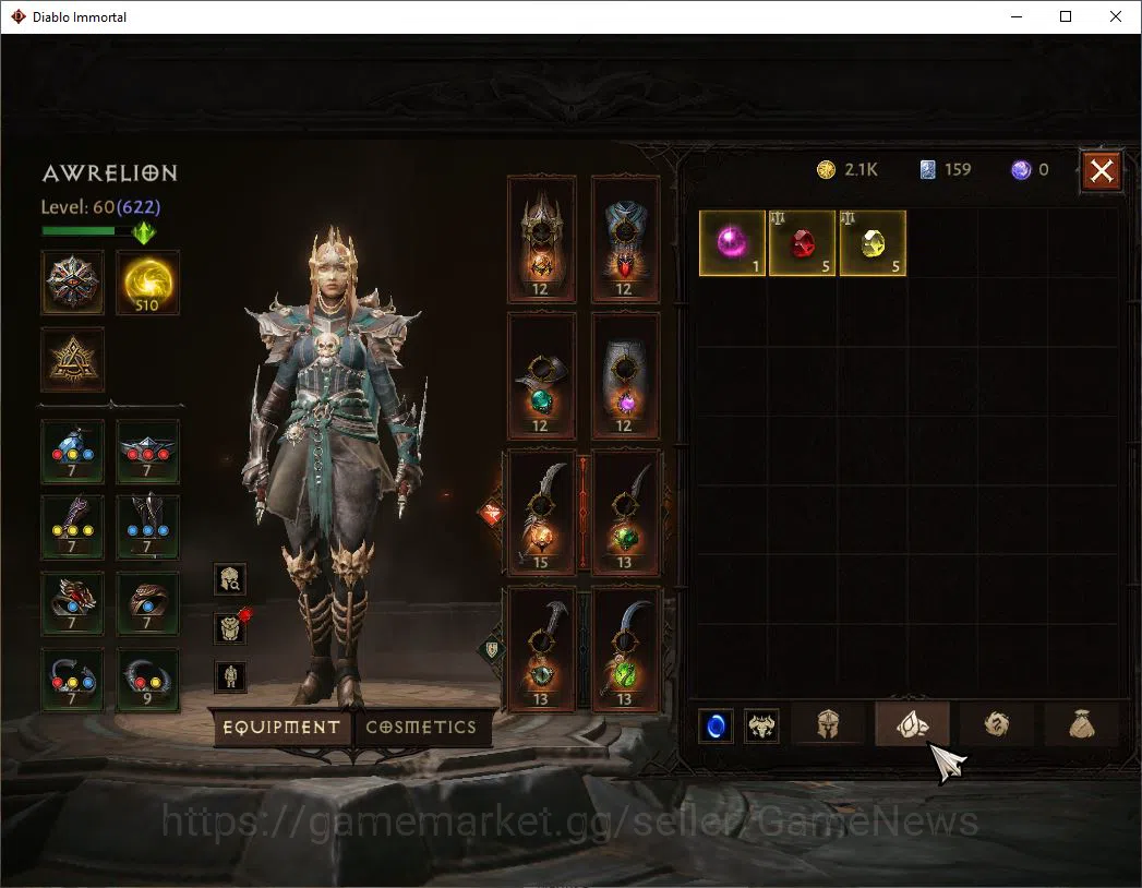 Diablo Immortal Accounts SEA-Izual|Lv60(622)|Tempest|35k Cr|Reso 510|Parago image 6