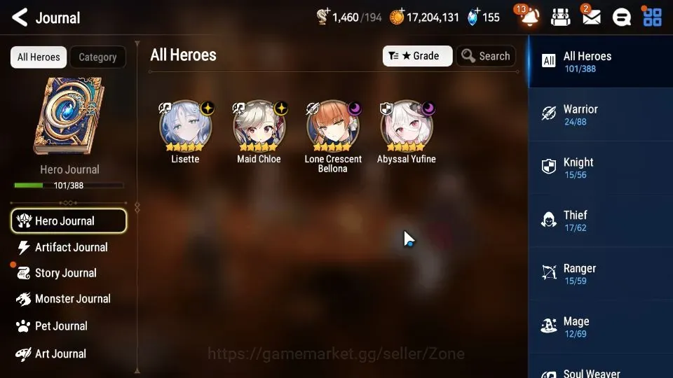 Epic Seven Accounts Starter Global Unverif|Fresh Starter|4ML(Lisette,Maid Chloe,LCBellona,AYufine)Theater Locked|PoH & Bless 1