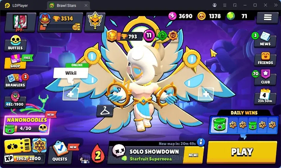 Brawl Stars Accounts Trophy 3514|30 Brawlers|1 Max(MR.P)|Hypercharge Skin(Edgar)|2 Legend,3 Mythic,5 Epic,6S Rare 1