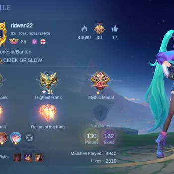 Mobile Legends: Bang Bang Accounts Others Global|Hero 130|Skin 162|Expert|Collector Natalia,Lightborn Fanny,Blazing