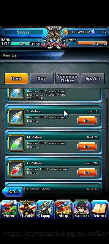 Grand Summoners Accounts Global|Rank 101|18 Ascend|[Roy,Inumuta,Emiya,Hazuk image 2