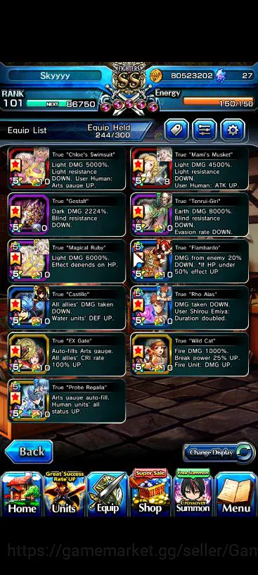 Grand Summoners Accounts Global|Rank 101|18 Ascend|[Roy,Inumuta,Emiya,Hazuk image 6