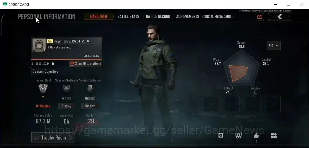 Arena Breakout Accounts High Value MOBILE|Lvl 30|SV 67,3M|CV 12M|GM Ak-12,T ACE31,Forest MP5,Abomi Vector 9,Speed SQB 2