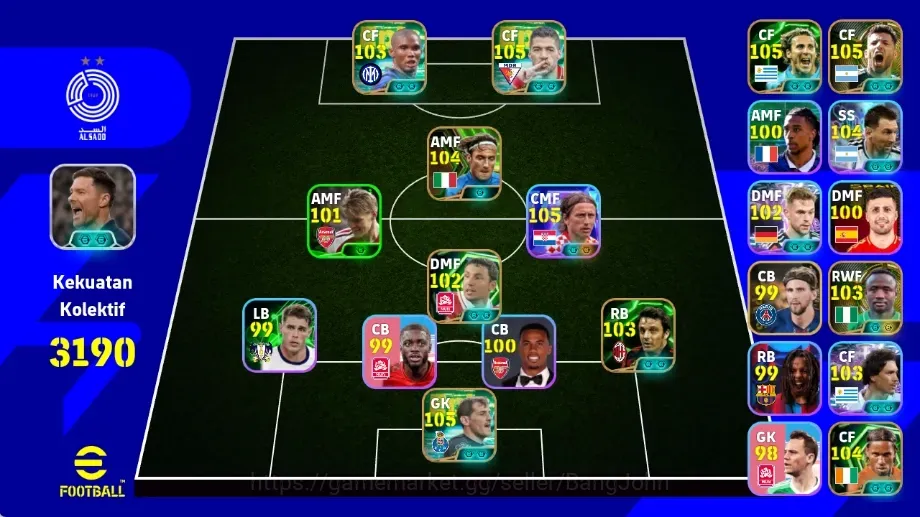 eFootball Accounts Legends & Iconic Players Android|PW3190|LukaModricShowT,Diego Forlan Epic,Luis Suarez Epic,Iker Casillas 1