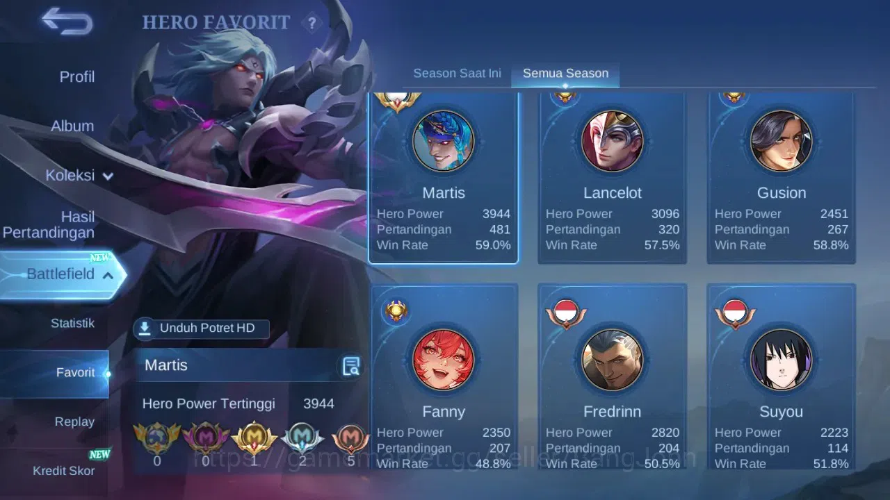 Mobile Legends: Bang Bang Accounts GLOBAL Hero 109 Skin 203 | Sasuke | Aspirant Chang image 13