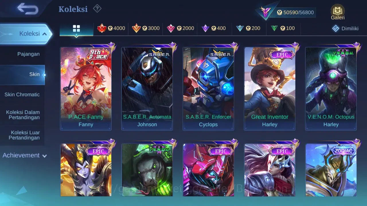 Mobile Legends: Bang Bang Accounts GLOBAL Hero 109 Skin 203 | Sasuke | Aspirant Chang image 4