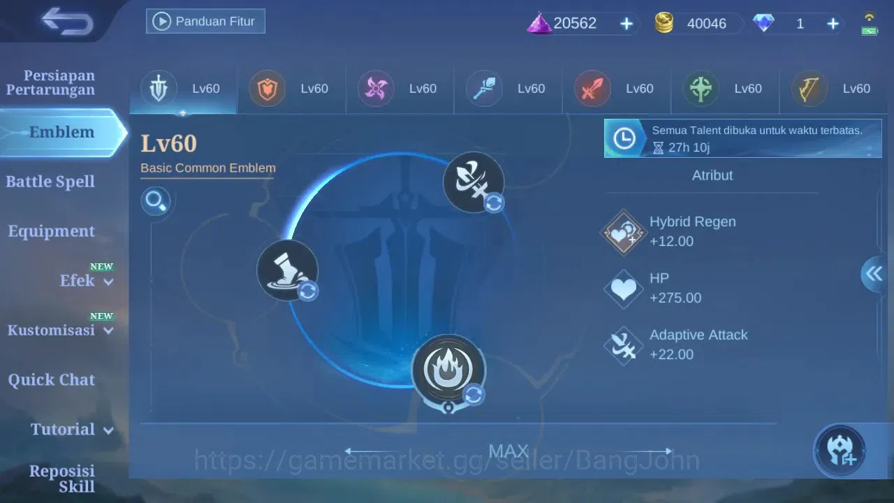 Mobile Legends: Bang Bang Accounts GLOBAL Hero 109 Skin 203 | Sasuke | Aspirant Chang image 9