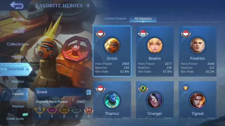 Mobile Legends: Bang Bang Accounts Global|Skin 134|Expert|KOF Karina|PRIME Beatrix|Ch image 17