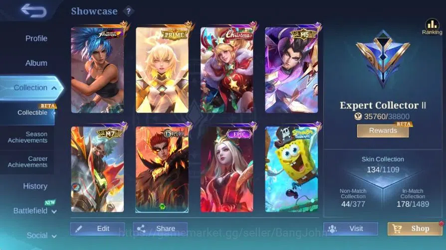 Mobile Legends: Bang Bang Accounts Global|Skin 134|Expert|KOF Karina|PRIME Beatrix|Ch image 19