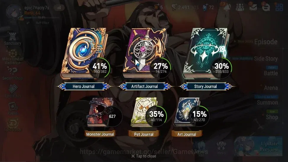 Epic Seven Accounts High-End GLOBAL Verif|14 ML(WOTM Tenebria,LC Bellona,RueleLight,etc)+AB Fumyr,Estelle,Rinak,Etc|Theater 3