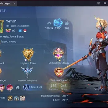 Mobile Legends: Bang Bang Accounts Collector Global|Skin 243|Renowned|Annual Hayabusa|Valentine Fanny|Zodiac Lancelot|LB