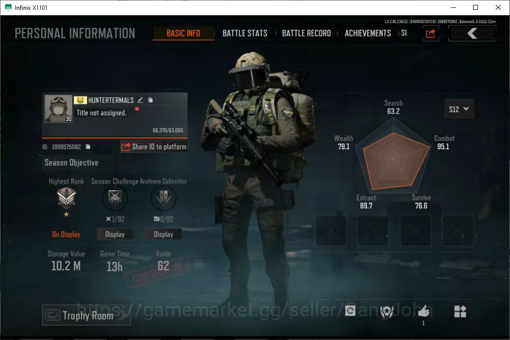 Arena Breakout Others MOBILE | LVL 30 |SV 10,2 M|CV 6,2 m|more detail ce image 1