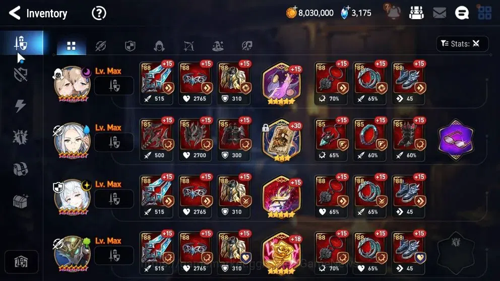 Epic Seven Accounts High-End Global UnVerif|NewEra|13 ML(LOT Scales,RnL,Zio,Belian,BW Iseria,etc)+Estelle,Setsuka,TA 15