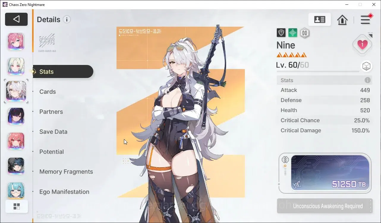 Chaos Zero Nightmare Accounts Global Lv.50| 7 SSR Tenebria, Heidemarie, Yuki, Ch image 8