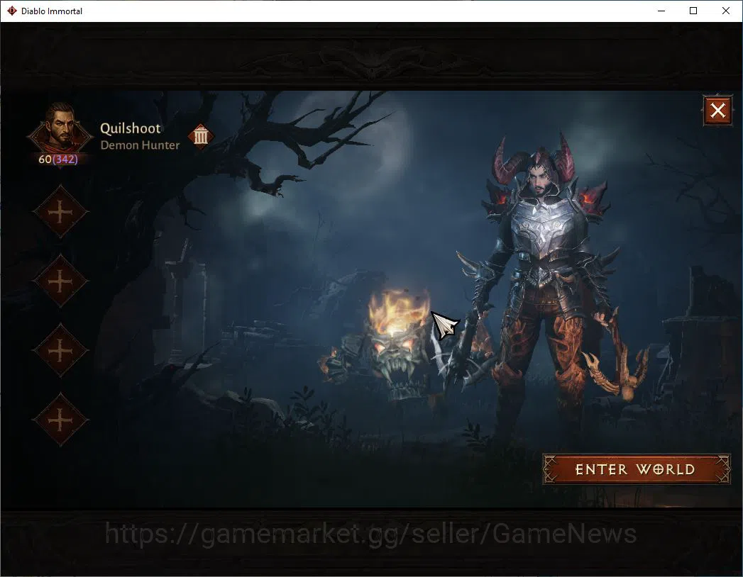 Diablo Immortal Accounts Mid-Tier SEA - Izual|Lv60(342)|Demon Hunter|31K CR|Reso 480| Paragon Maledictor|Inferno I|Hell Lv